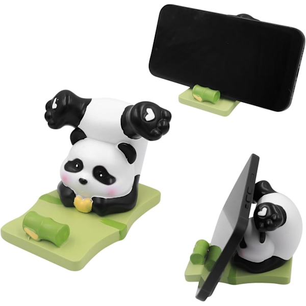 Unik söt mobiltelefonhållare för bilhållare Cool Fun 3D tecknad katt kanin djurdesign mobiltelefon surfplatta stativ för skrivbord Panda C