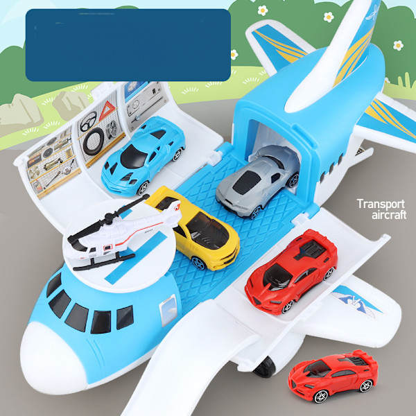 Transport Cargo Airplane Car Playset för pojkar och flickor 3+ (Blå)