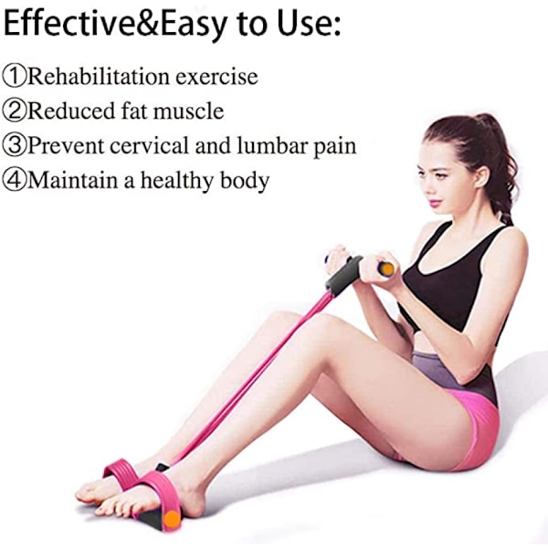 Multifunktionell spänningsrep, 6-rörs elastisk yogapedal dragare motståndsband, spänningsrep fitnessutrustning, stretchning bantning