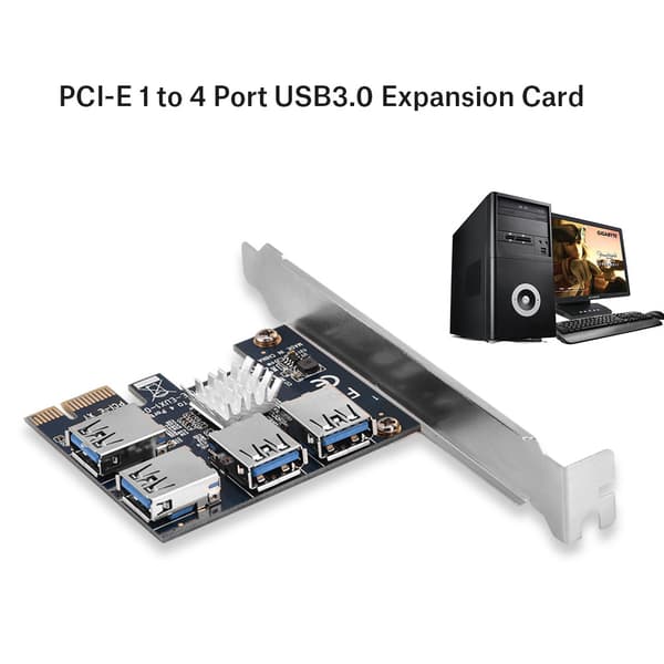 PCI-E 1 til 4 porter PCI Express USB 3.0 utvidelseskort adapterkort