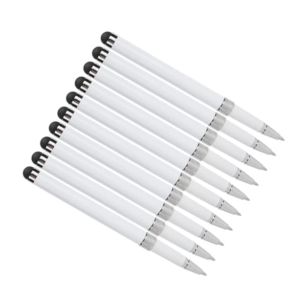 10 stk. Stylus 2-i-1 kapacitiv touch screen kuglepenne computer tilbehør hvid