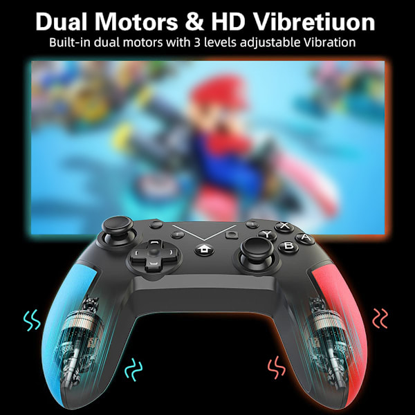 Trådlös Pro-kontroller Gamepad kompatibel med Switch Support Wakeup, skärmdump och vibrationsfunktioner