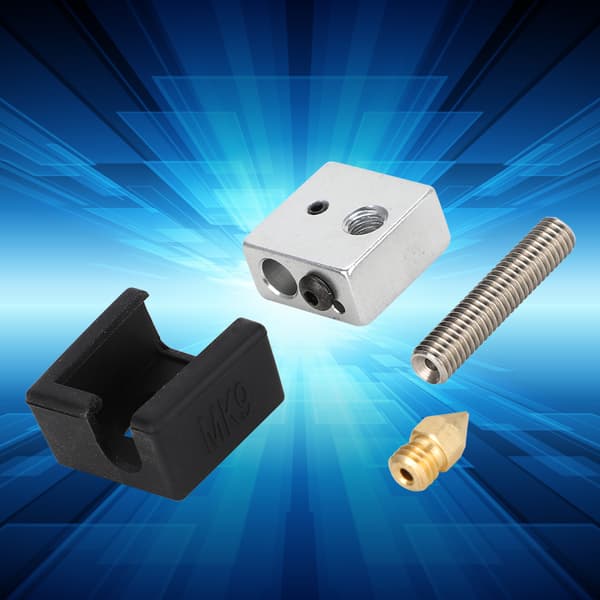 Til Anet   MK8 3D-printertilbehør Varmeblok   0,4 mm dyse  Rør  Silikoneovertræk