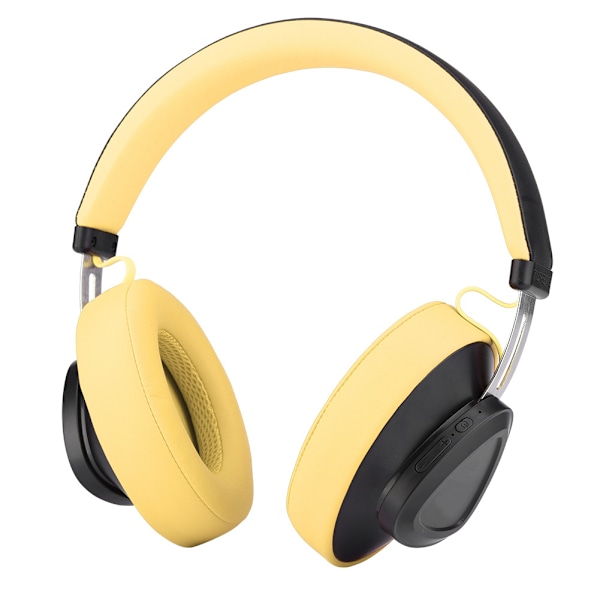 Bluetooth trådløst AI-headset stereomusikkstudiomonitor håndfri hodetelefon med mikrofon gul