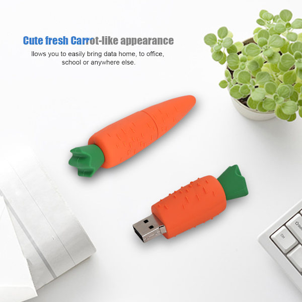 16G Mini bærbar gulerod USB-disk til Windows Vista/7/10/Mac