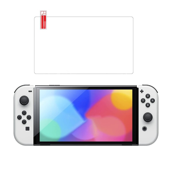 Härdat glas skärmskydd kompatibelt med Nintendo Switch OLED-modell 2021 (2-pack)
