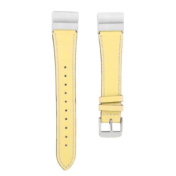 Læderrem til smartwatch, kompatibel med Fitbit Charge 2 (gul)