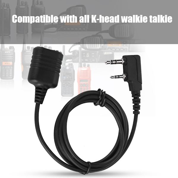 2-polet K-hoved Walkie Talkie Mikrofon Headset Forlænger Kerne Håndmikrofon Kabel Til Kenwood Baofeng