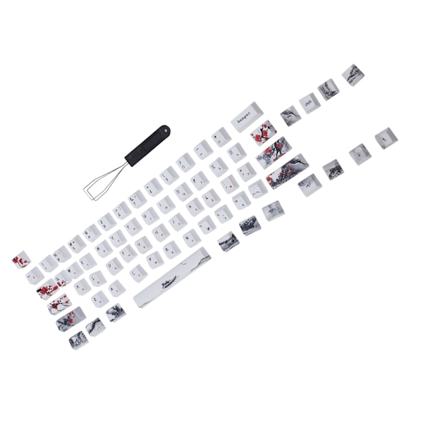 Keycaps PBT 5-sidig sublimering 71 tangenter tangentbordskapslar för mekaniska optiska tangentbord (engelska ryska)