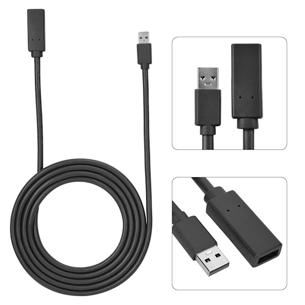 USB 3.0 han til hun datakabel computer mus tastatur U disk forlængerkabel (sort 2m)