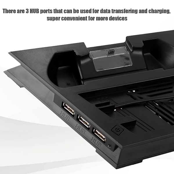 Dubbel kylfläkt kylare 2 laddningsstation dockningsstativ hållare 3 port USB-hubb för PS4 Pro