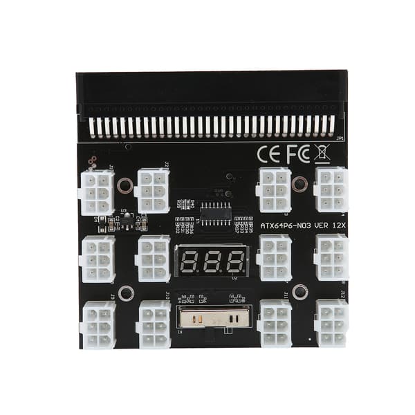 Strømadapter Breakout Board PCB 12 ATX 2x3Pins Konverter 12V til HP PSU GPU Mining