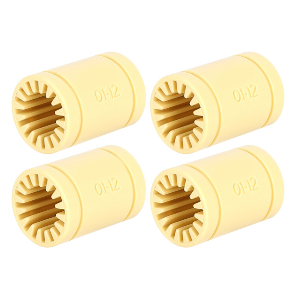 4 stk. Lejeskafter i Plast Gul LM12UU Massiv Polymer Lineærlejer til 3D-printer RepRap Mendel RJMP‑01‑12