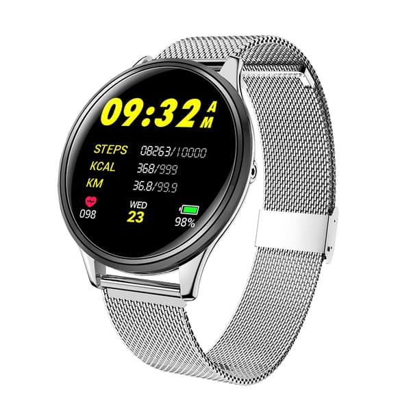SN58 1,3 tommer Touch Screen Stålrem IP67 Vandtæt Smart Bluetooth Ur Sølvrem