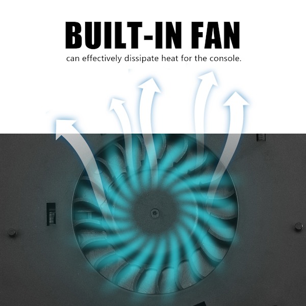 1 stk. Kølestativ Oplader Fan Opladningsstation USB HUB til Xbox One SLIM Konsol Sort