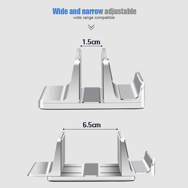 BH201 Aluminiumlegering Bærbar Computer Support Base Desktop Holder Stativ Sølv