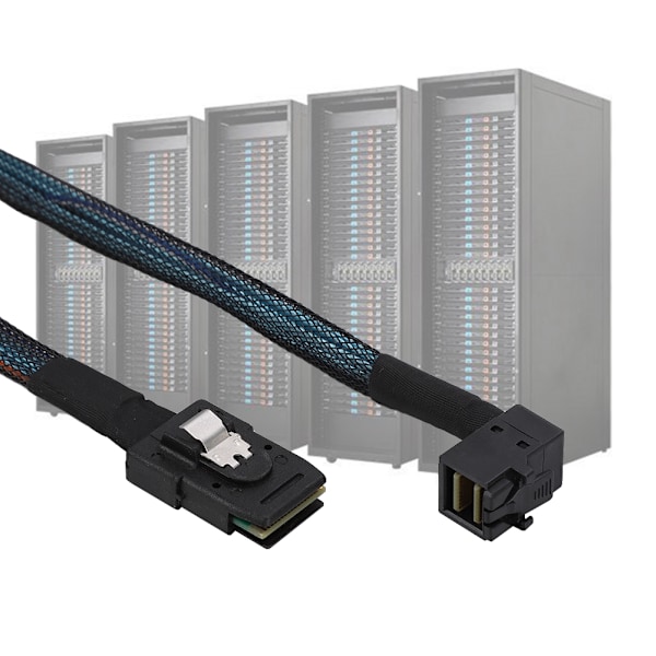 Cabledeconn HD SFF-8643 TIL SFF-8087 Mini SAS Server Dataoverføringskabel 0,8M