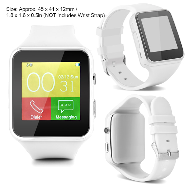 Klocka, Bluetooth-klocka, Smart Bluetooth-klocka, Bluetooth-klocka Android, Klocka med kamera Vit