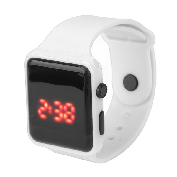 Watch LED-skärm Kvadratformad bakgrundsbelysning Design Digital watch för fritidsaktiviteter Vit