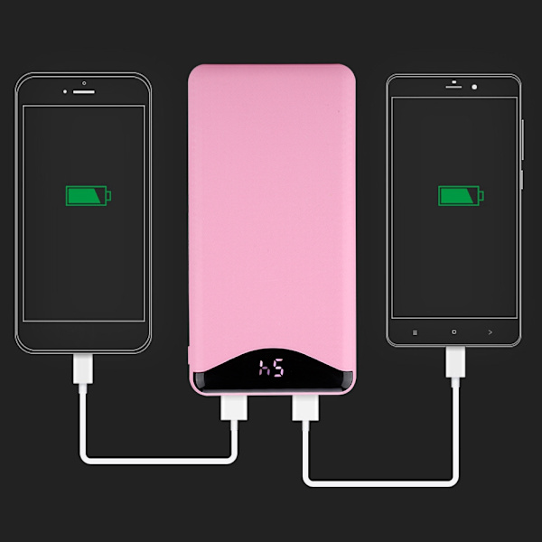 TF-7106 10000mAh Bärbar Digital Skärm Display Typ-C Snabbladdning Powerbank (Rosa)