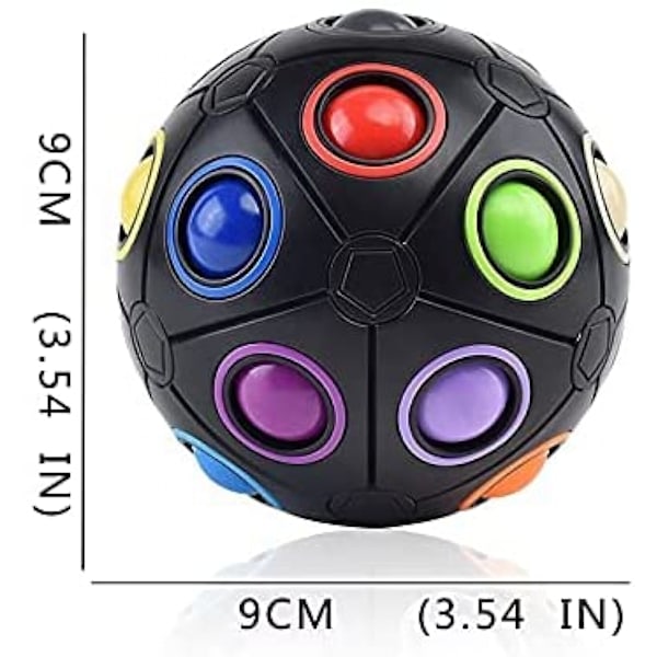 Magiske 20 kuler puslespill stress regnbue ball Fidget magnet kube pakke billige leker, Fidget spinner kube leketøy stressballer for barn voksne (svart)