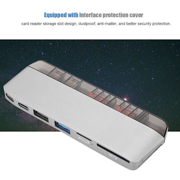 Monitoiminen USB-C - TF-keskitinsovitin PD-lataustelakka MacBook Prolle