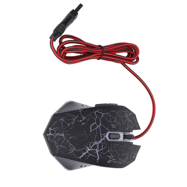 Kablet mus sort revne USB-port gaming belysning justerbart computer tilbehør
