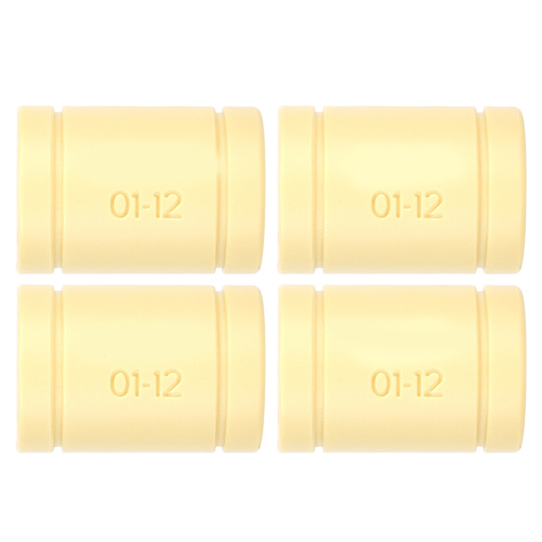 4 stk. Lejeskafter i Plast Gul LM12UU Massiv Polymer Lineærlejer til 3D-printer RepRap Mendel RJMP‑01‑12