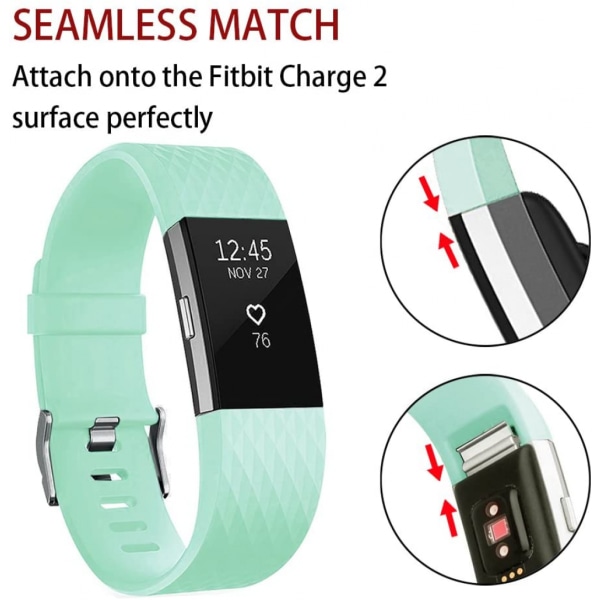 Smart watch, bracelet strap replacement strap compatible with Fitbit charge 2, classic and special adjustable sports wristbands（TEAL-S）