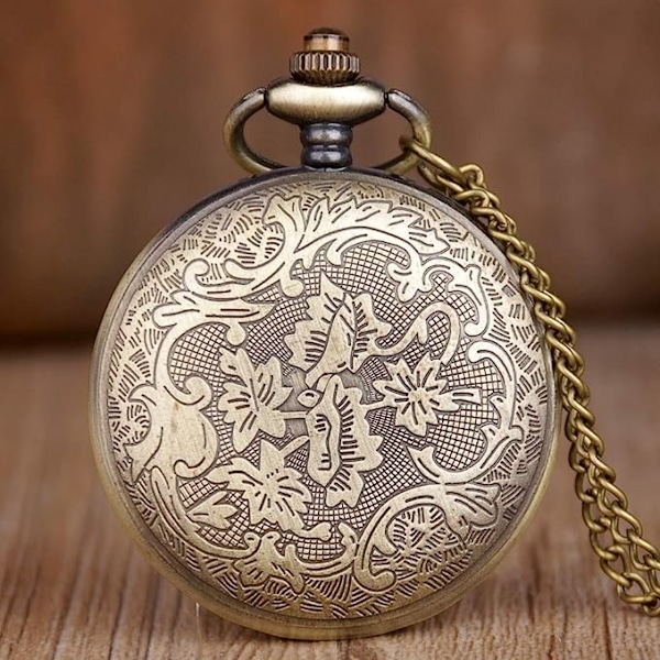 Antik Steampunk Pronssinen Ontto Hammaspyöräliike Kvartsitaskukello Riippuva Lahja Ketjulla Taskukellot Katsella Lahja Pojat Miehet