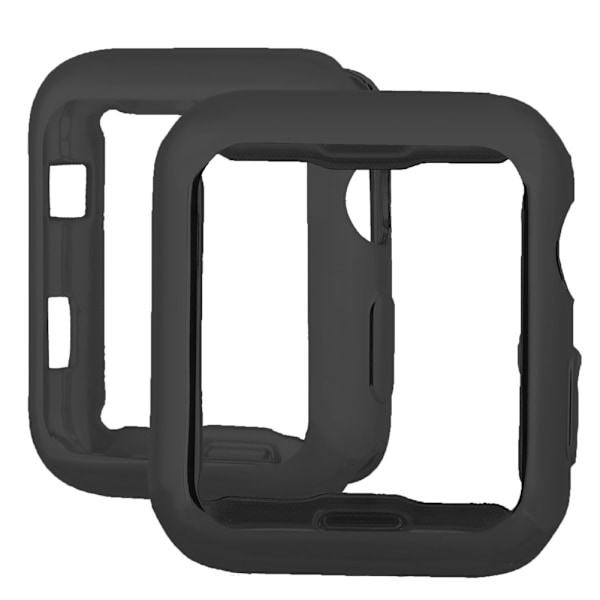 För Apple Watch 3:e generation iWatch 42mm Slim Soft TPU skärmskyddsöverdrag (svart)