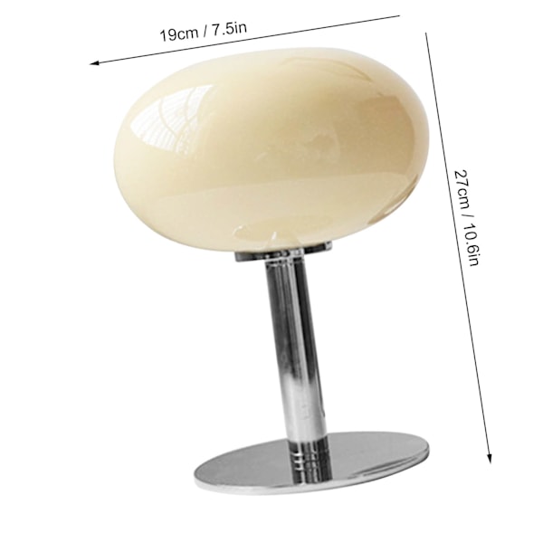 Sängbordslampa i järn med söt form, enkel modern elegant nattduksbordslampa för hemmet USB-knappbrytare Beige