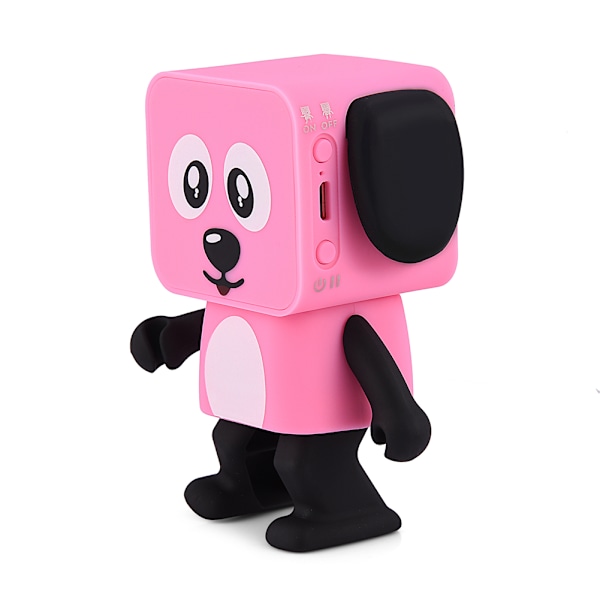 Bærbar dansende robot Bluetooth 4.1 trådløs højttaler stereo bas HiFi musikafspiller pink