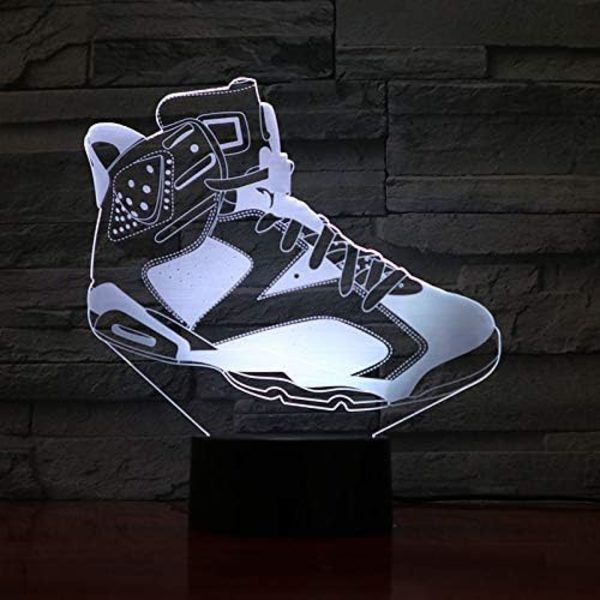 3D LED Nattlampa, 3D Optisk Illusion Lampa Sneakers Modellering 16 Färgbyte Bordsslampa, Sovrumslampa, för Barn Pojkar och Flickor
