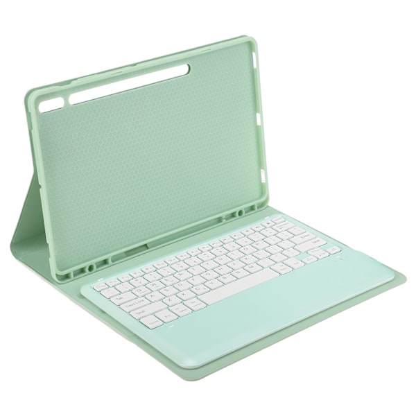 For Tab S8 tastaturdeksel Matcha Green justerbar vinkel PU-deksel avtakbart nettbrett trådløst tastatur for SM X800 S7 FE uten styreflate