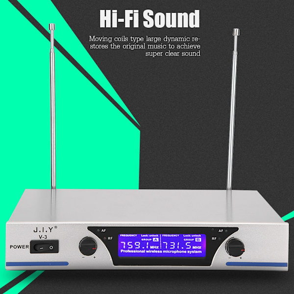 VHF Dual-kanals trådløs mikrofon system Hi-Fi trådløs mikrofon system til KTV -