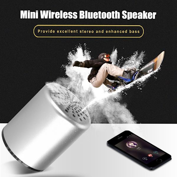 FineBlue MK-10 Bærbar Mini Bluetooth 4.2 Super Bass Stereo Trådløs Højttaler Sølv