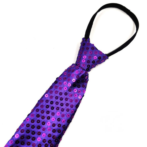 Herr Sequin Slipsar Självbunden Shine Skinny Halsduk Mode Cosplay Festdräkt Slips, Lila