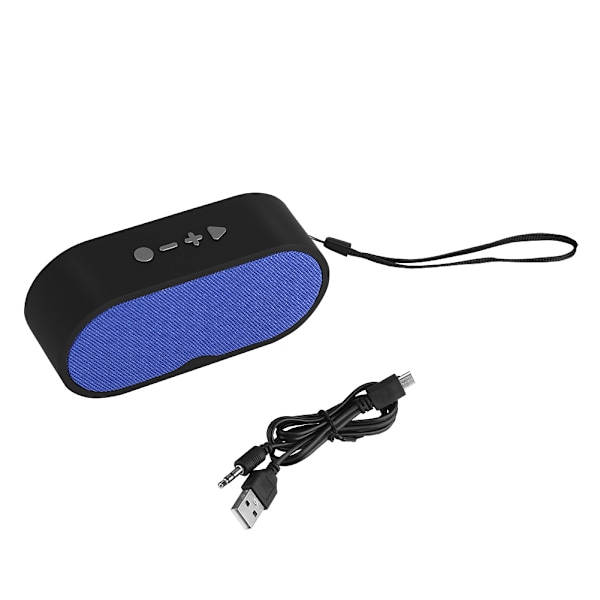 Mini kannettava Bluetooth-kaiutin Stereo Subwoofer Musiikkisoitin Canvas Mesh Surface Sininen