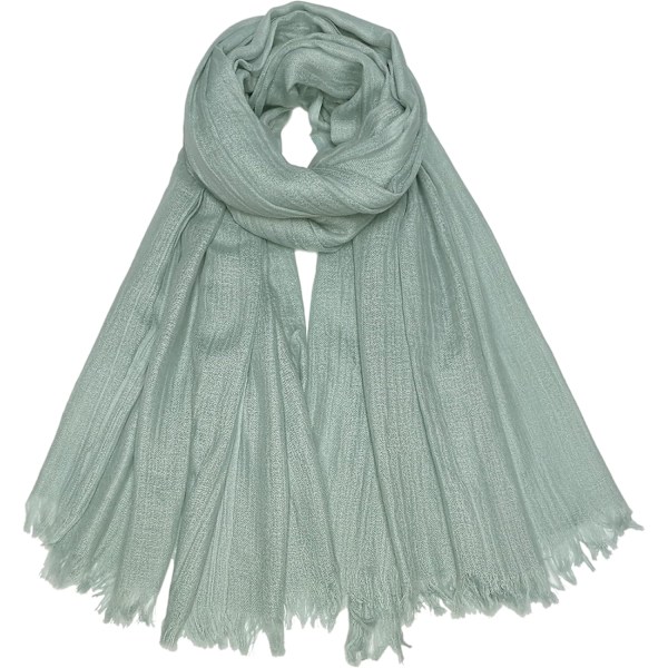 Kvindernes sommer tørklæder lette store lange gaze sjal linned strand wrap plain 75”×43”,Mint Green