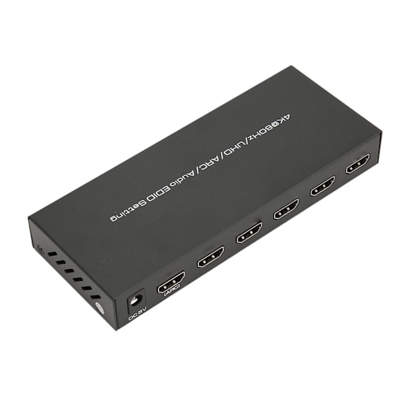 HDR HD Multimedia Interface Ljudextraktor 5 Port 18 Gbps Ljudextraktor Växellåda med Fjärrkontroll ARC 100‑240V EU-kontakt