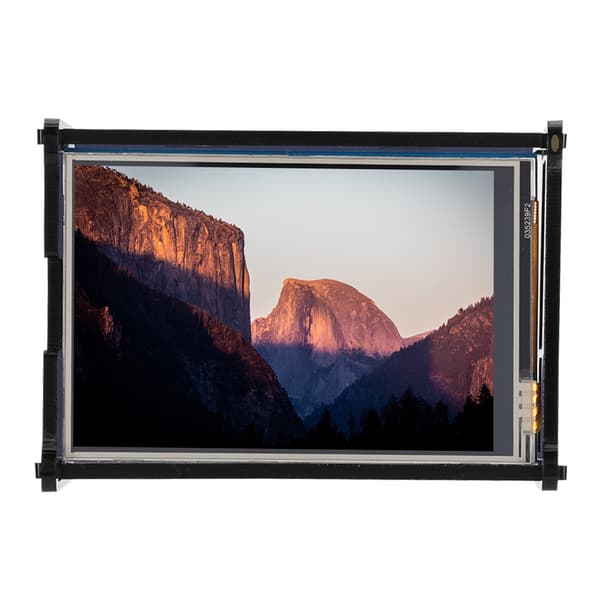 3,5 tommer 320x480 opløsning baggrundsbelyst LCD touchskærm med sort etui til Raspberry Pi 4B