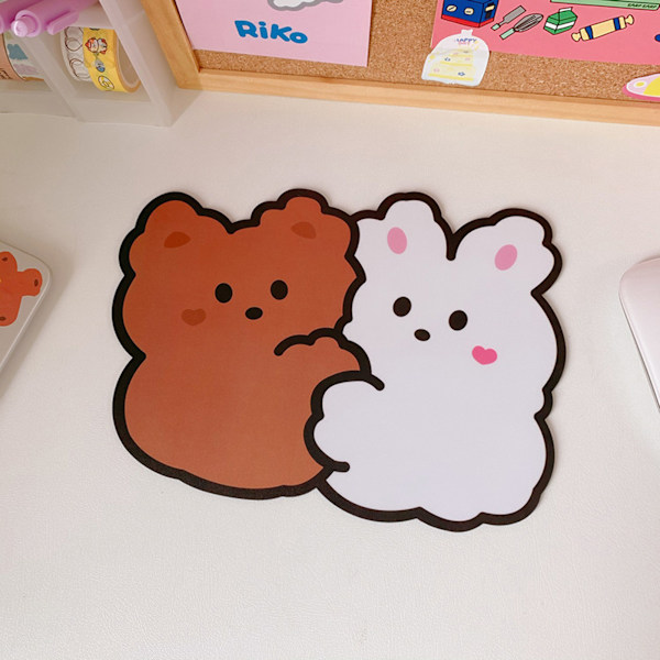 Cartoon Mouse Pad Cute Cartoon Small Animal Mouse Pad Student Office Computer Non Slip Table Pad Mouse Pad Hug Bear Rabbit