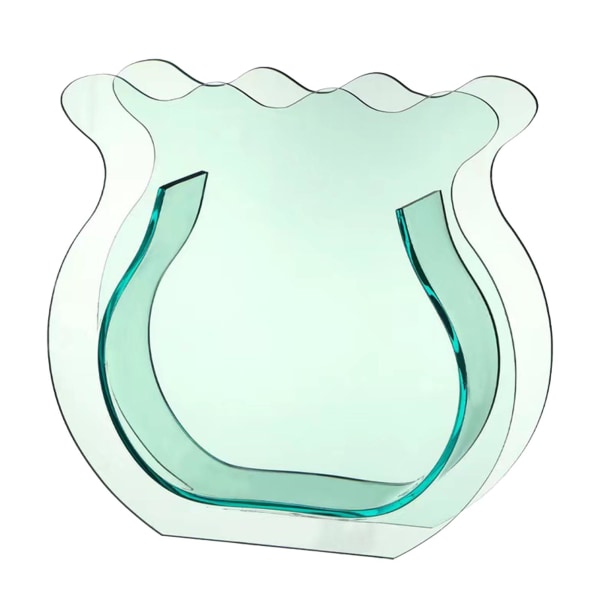 Fisketank Vase Transparent Fortykket Akryl Glatning Simpel Moderne Lille Fisketank til Familie Kontor Sovesal Transparent Green