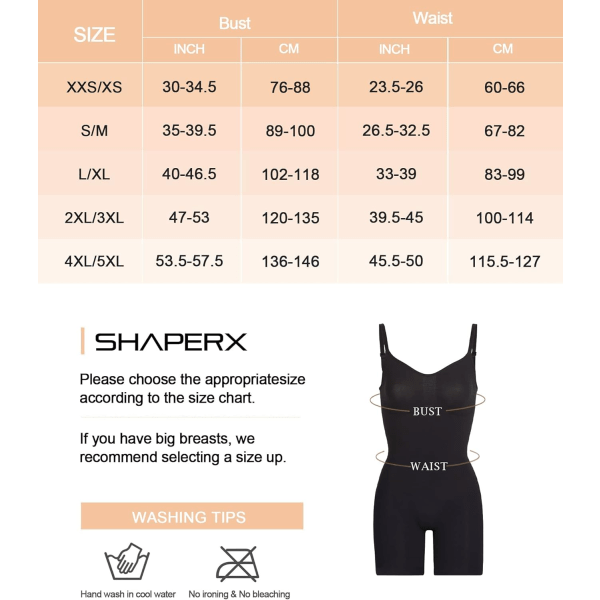 Kvinners Shapewear Body Suit Tummy Control Body Shaper Sømløs Skulptur Snatched Waist Body Suit Black Mid Thigh S