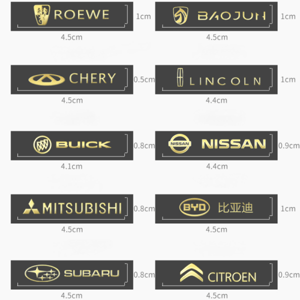 Bil metall klistremerker kreative bil logo dekorative klistremer-Jaguar [10 stykker av gyldne metall klistremerker]