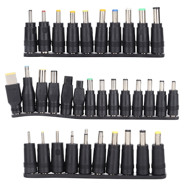 34 stk. DC-strømplugger 5,5 mm x 2,1 mm Universal bærbar PC-strømadapter-kontakt Datamaskintilbehør