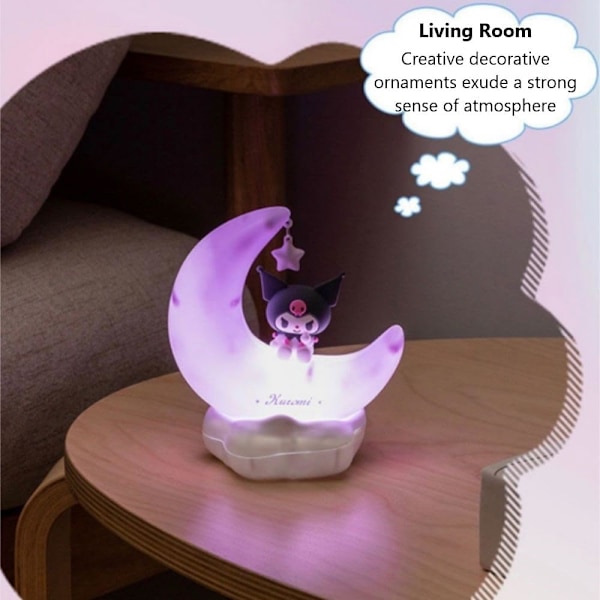 Nattlys Søt Anime Figur LED Lys Lampe Nydelig Romdekorasjon Ting Oppladbar Skrivebordslampe for Jenter Barn Kunstverk Dekor