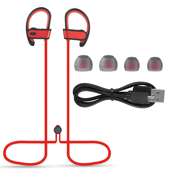 Uusi BT302 Ripustettava Korva Urheilu Juoksu Vedenpitävä Langaton Bluetooth Melunvaimennus Kuulokkeet (Punainen)
