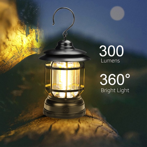 Camping Lykta Bärbar Utomhus LED Camping Tält Lykta Multifunktionell Retro Hängande COB Nöd Bärbar Ljus Grön